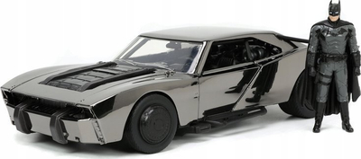 Model koleksion Jada Toys The Batman Batmobile, shkallë 1:18, Black Chrome, i zi