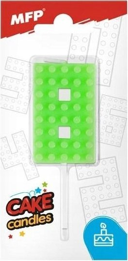 Qiri ditëlindjeje Bloc Candle, numri 8, jeshil
