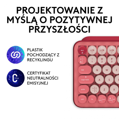 Tastierë Logitech POP Keys (920-010737), US, korale