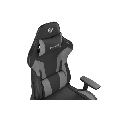 Karrige gaming Genesis Nitro 720, e rehatshme ergonomike, me mbështetëse 3D, e zezë gri