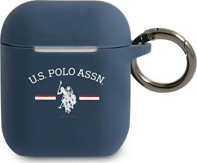 Kuti mbrojtëse U.S. Polo Assn USACA2SFGV për AirPods 1/2, PC TPU, blu e errët (navy)