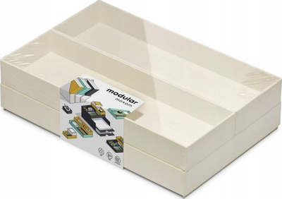 Kuti organizuese Moxom, set modular me 7 pjesë, 250x170x65mm, e bardhë