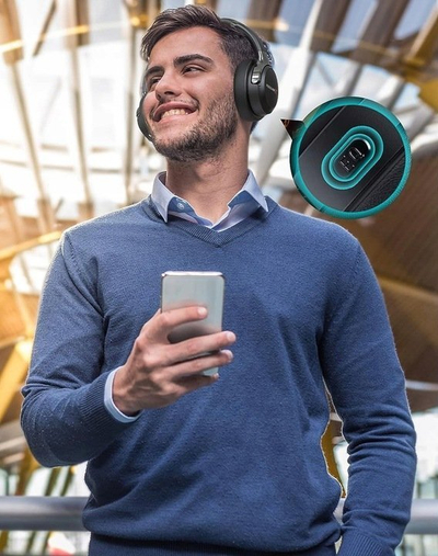 Kufje wireless Feegar Mello, on ear, bateri që zgjat, të zeza