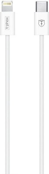 Kabllo kariku T-phox Glary Lite Series, USB-C në Lightning, 18W, 1m, e bardhë