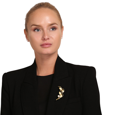 Brosh për goca JwL Luxury Pearls JL0843, i artë