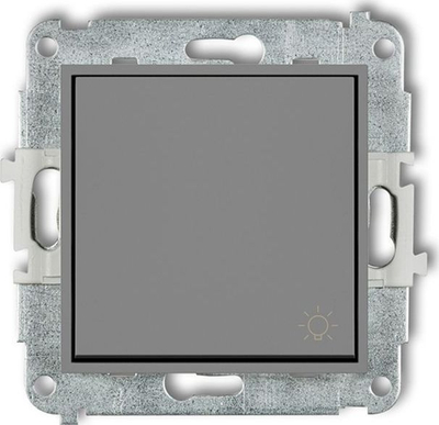 Buton momental Karlik Mini 27MW për drita, gri mat