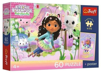 Puzzle Trefl Premium Plus Kids Gabby's Dollhouse Fairylandia, 60 pjesë, 4+