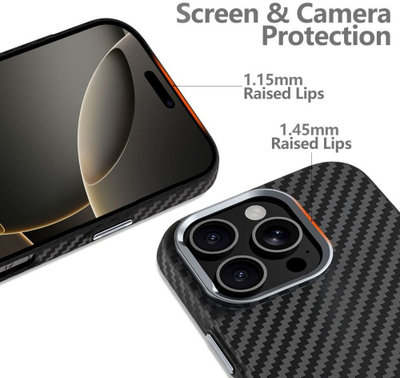 Mbrojtëse telefoni Tech-Protect Ion Carbon për Samsung Galaxy S25, MagSafe, e zezë