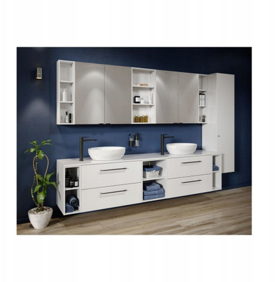 Sipërfaqe banjo LARGA 180 S932-029, MDF që s’e ha lagështira, 180 x 45 cm, e bardhë