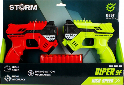Pistola lodër Mega Creative Dart Gun, set 2 copë, me aksesore, shumëngjyrëshe