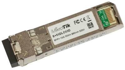 Modul SFP+ MikroTik S+85DLC03D, 10Gbps, 300m, i argjendtë