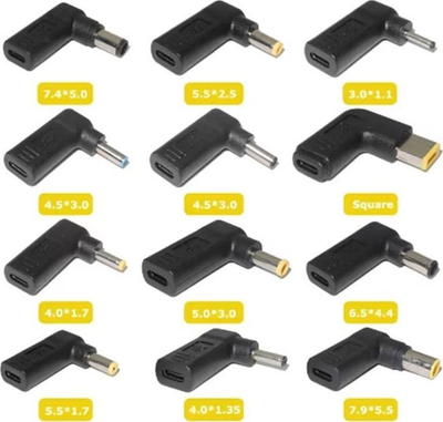 Kabllo energjie CoreParts MBXUSBC-CO0008, USB C në spin cilindrik, me kënd, e zezë