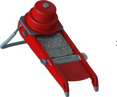 Prerëse mandoline De Buyer Swing Plus, deri 10 mm, inoks, e kuqe