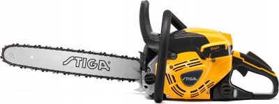 Sharrë zinxhiri me benzinë Stiga CS 755, shinë 18", motor 2‑stroke, verdhë me të zezë