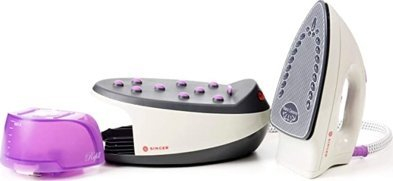 Hekur me bojler Singer SHG 2627, 850W, 0.8L, nano qeramik, i bardhë vjollcë
