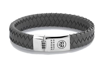 Byzylyk Rebel&Rose Braided Flat 925 Gray RR-L0129-S, 19 cm - L