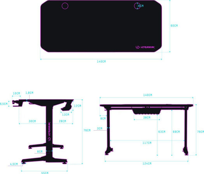 Играчка маса Ultradesk Frag, црна