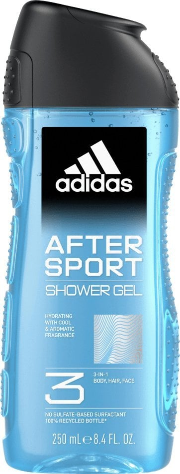 Xhel dushi Adidas After Sport 3in1, 250ml, për trup, flokë dhe fytyrë