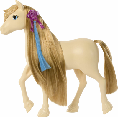 Set lodrash Barbie Horse & Accessories HXJ36, kalë me krifë të gjatë, aksesorë për rregullim flokësh, shumëngjyrëshe