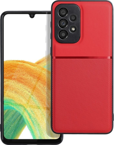 Kutia mbrojtëse Forcell NOBLE për Samsung Galaxy A33 5G, TPU dhe polikarbonat, kompatibile me mbajtëse magnetike, e kuqe