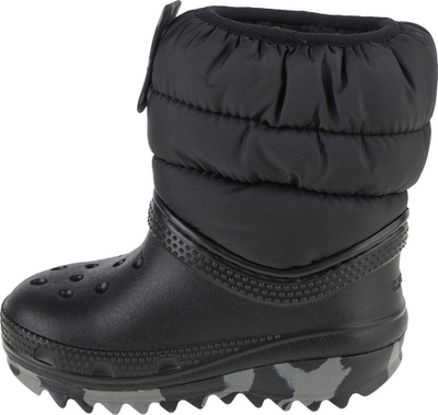 Çizme bore për kalamaj Crocs Classic Neo Puff Boot Toddler Jr 207683-001, slip-on, të zeza