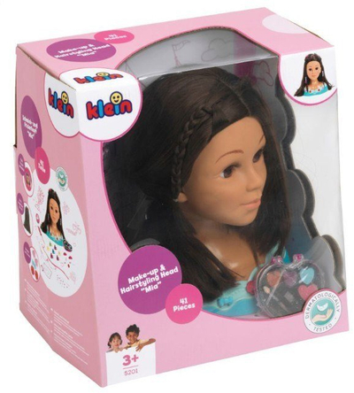 Kokë modeli për stilim edhe grim Theo Klein Princess Coralie Mia, set me aksesorë, kozmetikë për kalamaj, shumëngjyrëshe