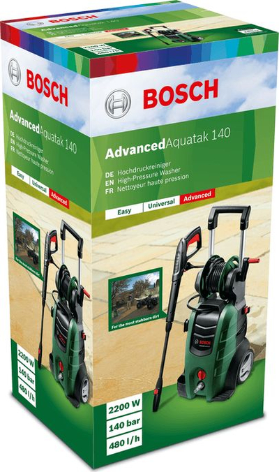 Машина за миење под висок притисок Bosch Advanced Aquatak 140, 2100W, 140 bar, зелена