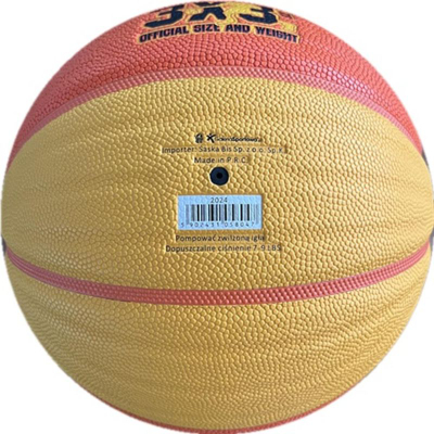 Top basketbolli Enero 3x3 R.6, madhësia 6, gomë e fortë, portokalli me të verdhë