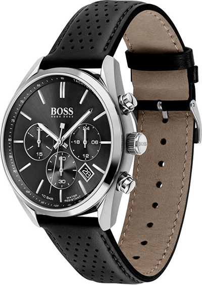 Orë dore për meshkuj Hugo Boss, e zezë