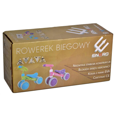 Biçikletë ekuilibri për kalamaj Enero Micro Dino, 4 goma EVA, mbi 18 muaj, jeshile blu