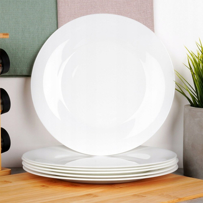 Set pjata darke Vilde, xham opal, 25.5cm, 6 copë, të bardha