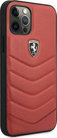 Kapak telefoni Ferrari Quilted, për iPhone 12 12 Pro, lëkurë, i kuq
