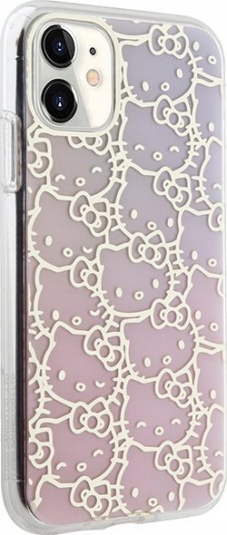 Mbulesë telefoni Hello Kitty IML Gradient Crowded Kitty Head për iPhone 11 XR, TPU, rozë blu