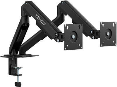 Krah biure SENSE7 HANG DOUBLE Light, për 2 monitorë 17"-32", VESA 75x75 100x100, i zi