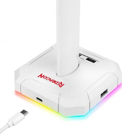 Mbajtëse për kufje Redragon Scepter, RGB, metali, e bardhë