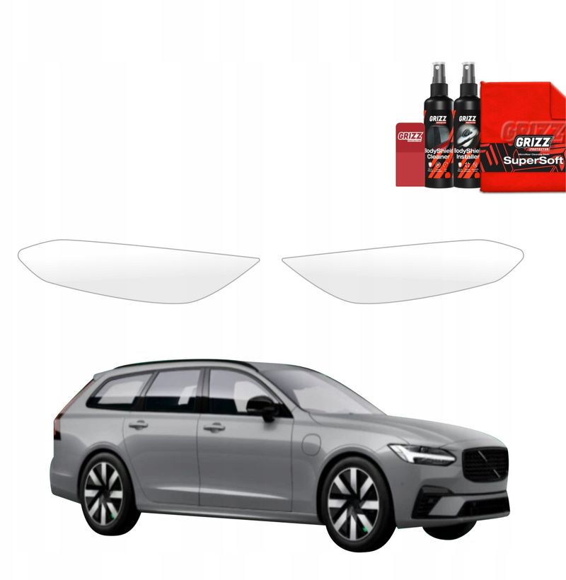 Set mbrojtës GRIZZ BodyShield për Volvo, 2+1 pjesë, për drita, transparent