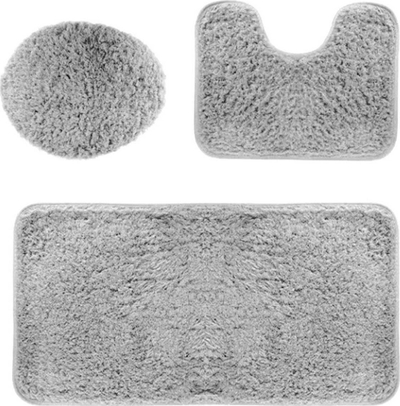 Set tapetash për banjo AG491L, 3 copë, kundër rrëshqitjes, gri