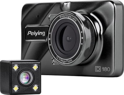 Kamerë veture PeiYing Basic D180, FHD, 4", kënd 130°, me kamerë të pasme