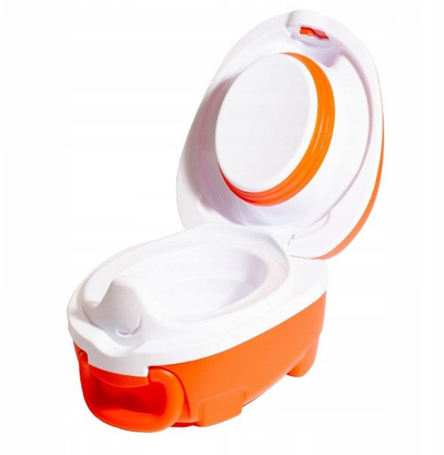 Qenef portativ My Carry Potty Dhelpra, që s’rrjedh, me dorezë për ta mbajt, portokalli