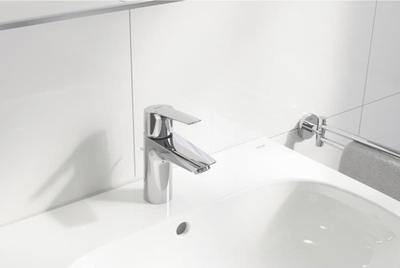 Rubinet lavamani GROHE QuickFix Start, me sifon pop up, H 16.5 cm, krom