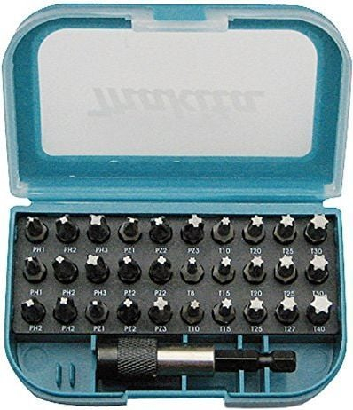 Set bitash Makita P-73374, 31 copë, Pozidriv Phillips Star, blu