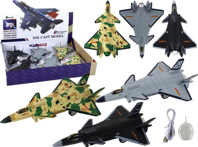 Avion lodër LEAN Toys, me bateri, drita dhe tinguj, shumëngjyrësh