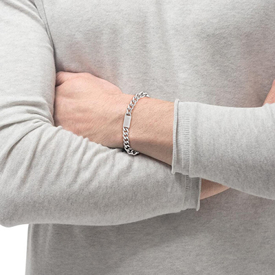 Byzylyk BOSS Jewelry LINK, çelik inox, i argjendtë