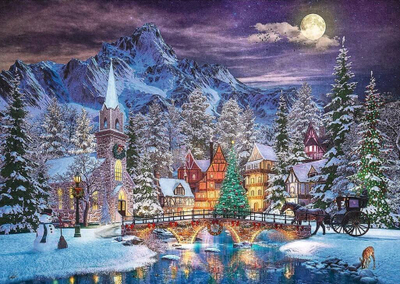 Puzzle Trefl Christmas Mood, 1000 copa, peizazh dimëror, shumëngjyrësh
