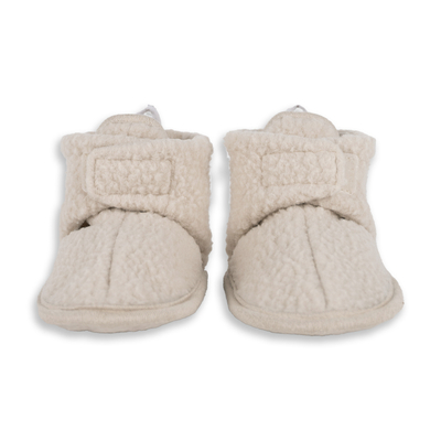 Pantofla për bebe Lodger Teddy Fleece, 6-12 muaj, shuall antirrëshqitës, bezhë