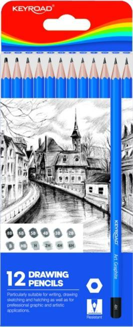 Set lapsash vizatimi Keyroad Sketching, 12 copa, B H HB
