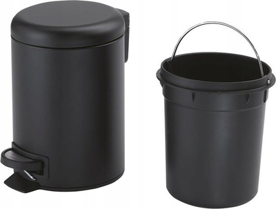 Kosh me pedale Sapho PEDAL BIN POTTY, 5L, çelik inox, i zi mat