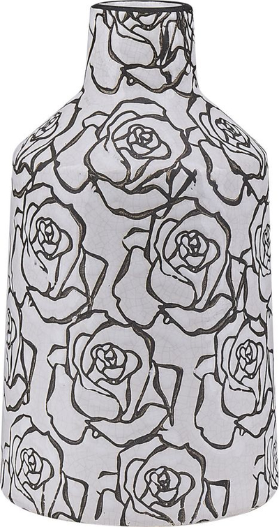 Vazo për zbukurim Beliani ALINDA, stoneware, 26 cm, e bardhë