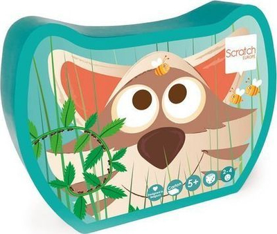 Тркалезна друштвена игра Fat Brain Toys Compact Matching Game Raccoon, за возраст 6 12 години, компактна, многубојна
