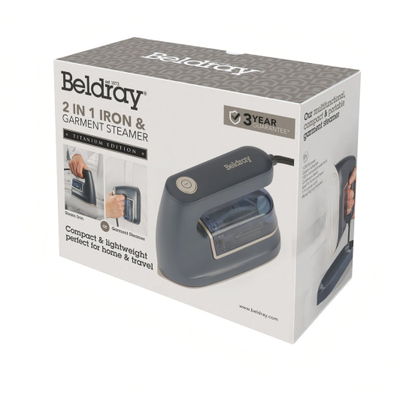 Hekur me avull Beldray 2 në 1, 1200W, rezervuar 110ml, gri i errët